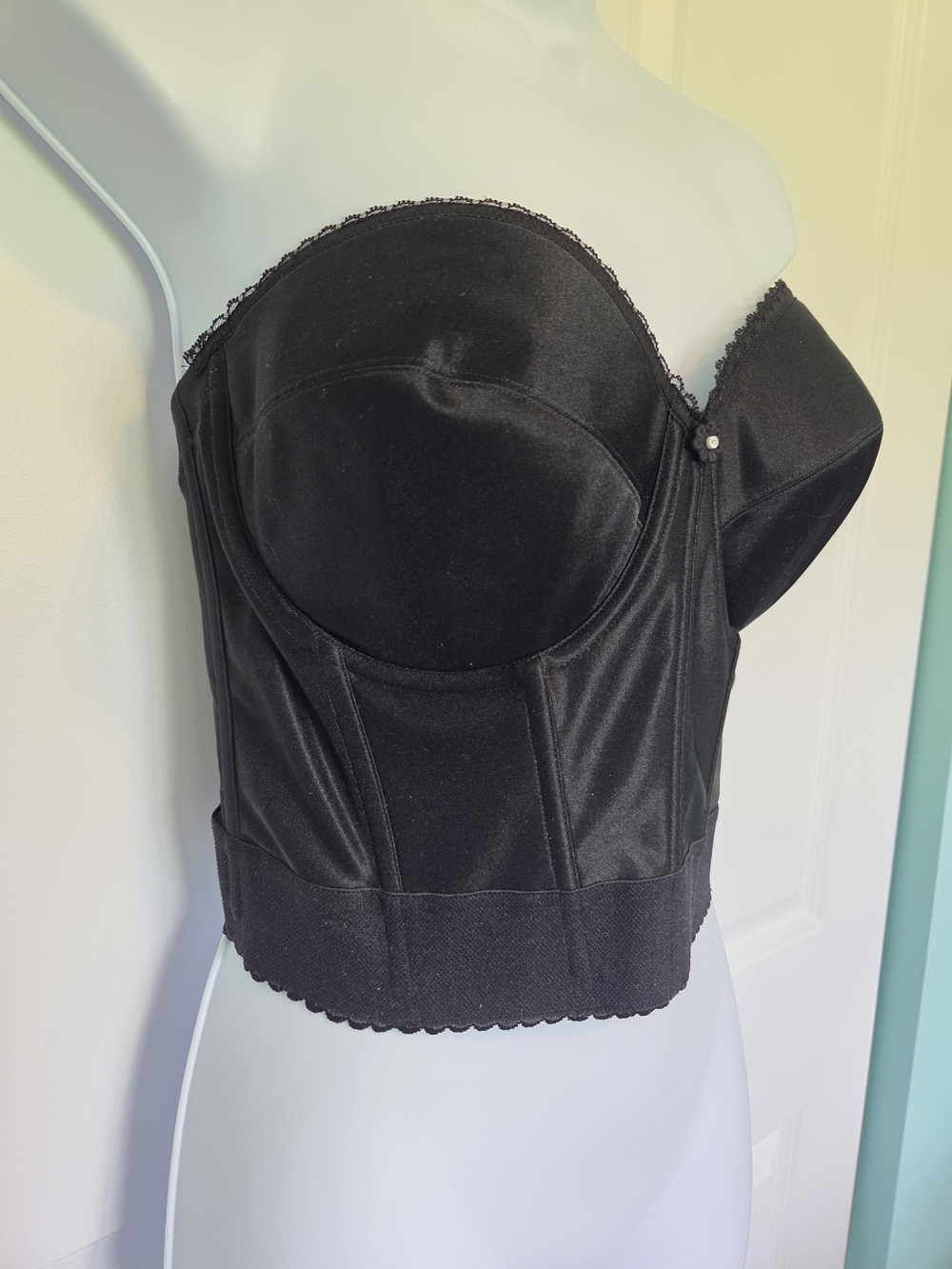 NWT 36D Dominique Black Strapless Longline Bustier - Picture 3 of 7